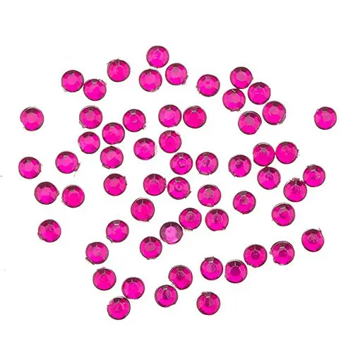 Decorațiuni roz-ciclam pentru unghii, 1,5 mm - strasuri rotunde în săculeț, 90 buc