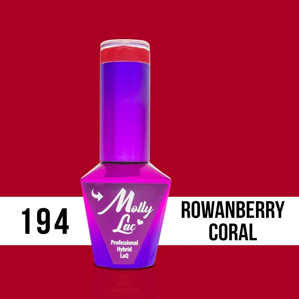 MOLLY LAC gel de unghii Hearts and Kiss Rowanberry Coral 194, 10ml