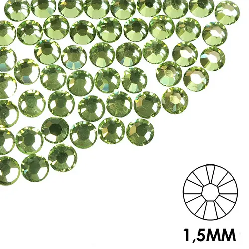 Pietre decorative pentru unghii - 1,5 mm - verde, 50 buc