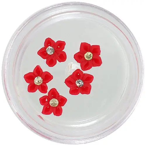 Decorațiuni unghii - flori acrilice, roșii